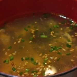 簡単　牛肉ダシダの卵スープ